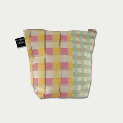 vintage check pouch