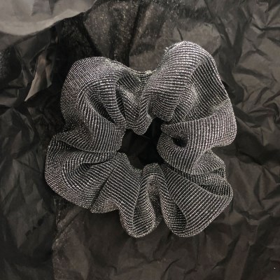 black silver  scrunchie