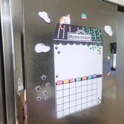 냉장고 붙이는 화이트 자석 보드 마그넷 달력 보드판 고양이