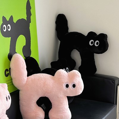 귀여운 고양이 인형 목베개 목쿠션