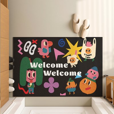 에브리데이 Welcome 디자인 현관매트 코일 발매트