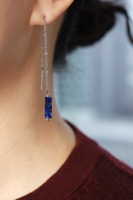 [모드곤] 라피스라즐리 롱 귀걸이 Lapis Lazuli Long Earring