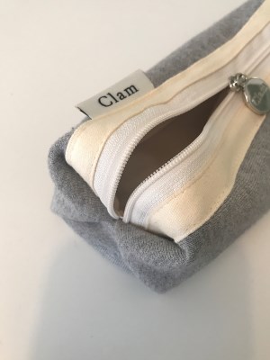 Clam round pencilcase _ Snug gray