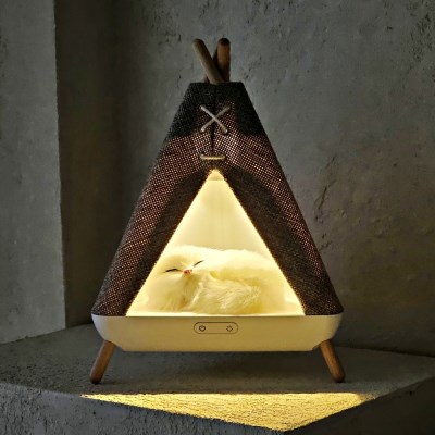 메리토 잠자는 고양이 텐트 무드등 무선 충전식 LED 인테리어 조명
