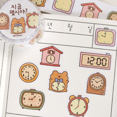 지니요니_지금 몇시야 모조지 키스컷 롤 스티커