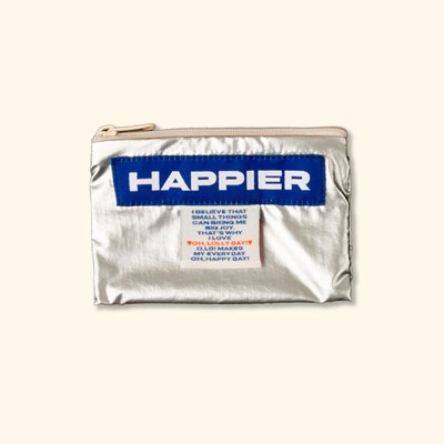 Happier label pouch_S_silver