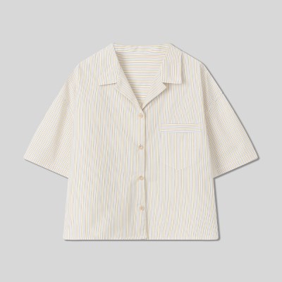 Stripe Short-Sleeved Shirt - Yellow