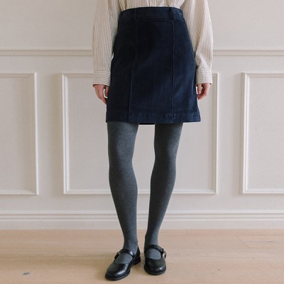 Corduroy Mini Skirt - Navy