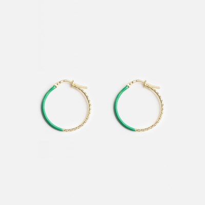 Chic cutting new Color ring earring 원터치 실버링 귀걸이