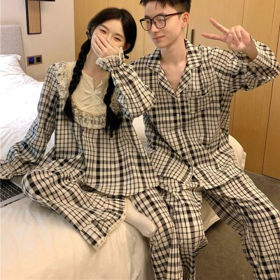안나 체크 커플 홈웨어