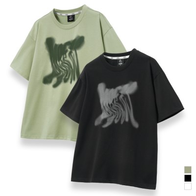 [3COLOR] MOCU 블러 더블 위브 반팔 티셔츠