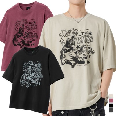 [4COLOR] 썸씽베이스 오버핏 피그먼트 반팔티셔츠
