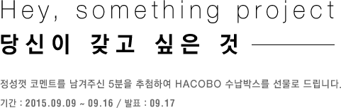 Hey, something project 당신이 갖고 싶은 것