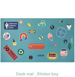 Desk mat sticker boy