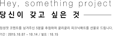 Hey, something project 당신이 갖고 싶은 것