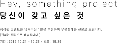 Hey, something project 당신이 갖고 싶은 것