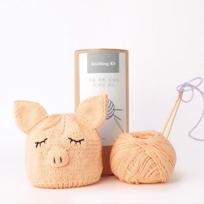 [2019 돼지띠 아기를 위한] 니팅키트- 신생아 돼지 모자