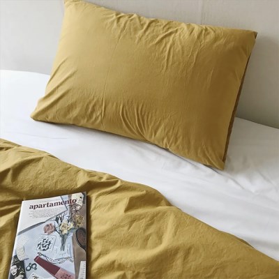 Solid Pillow Cover (Olive Mustard)