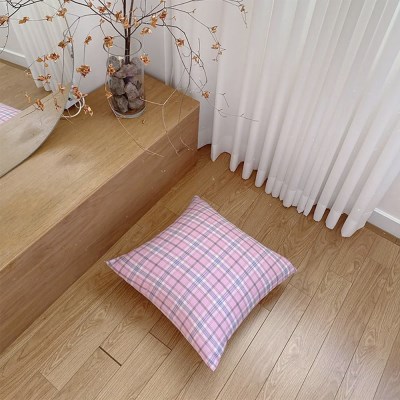 Ending Pink Check Cushion Cover
