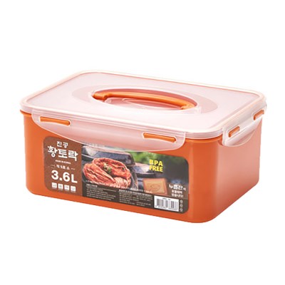 새드리 L5008SI 황토락 진공밀폐 김치통(누름판포함) 5호(소)-3.6L