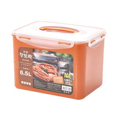 새드리 L5010SI 황토락 진공밀폐 김치통(누름판포함) 5호(대)-6.5L