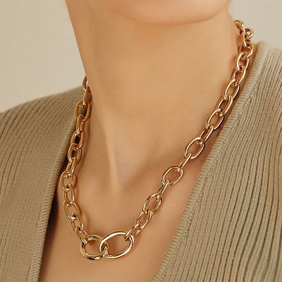 [제시,솔라 착용]bold chic chain necklace