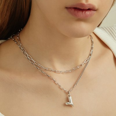 [효연,아이키 착용][silver925] cozy heart long necklace
