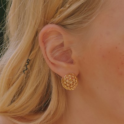 [배우 김민정 착용]honeycomb onetouch earring