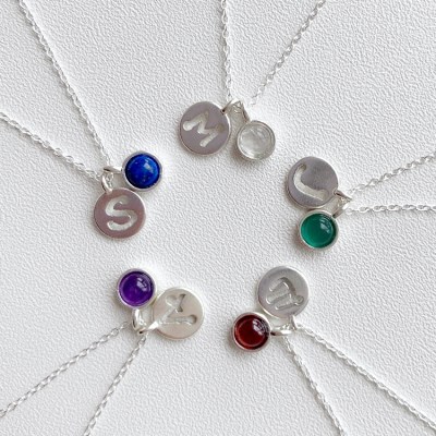 925 Silver Clair Birth Gemstone Necklace
