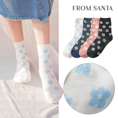 자체제작 당일발송 패션 고급 면 양말 플라워가든 5켤레