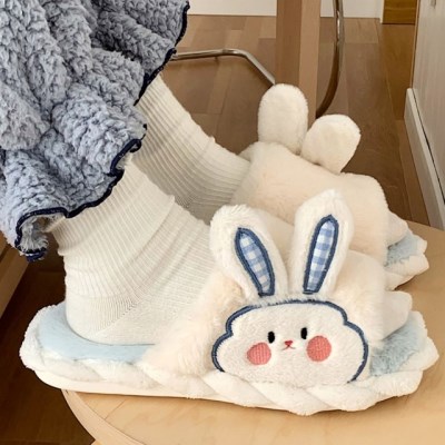 쫑긋한 래빗 겨울 털 실내화 거실화 2type