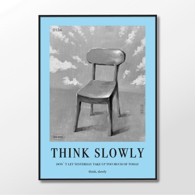 슬로우웍스 감성 인테리어 포스터 액자 / Think slowly