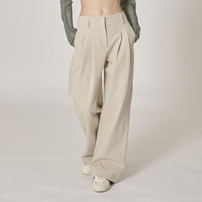 two-tuck W/S chino pants - beige