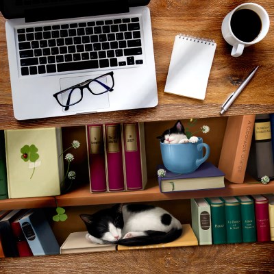 책장의 고양이 정헤레나 논슬립 와이드 데스크매트 장패드 책상덮개
