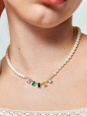 [유니제이] Tropical Pearl Silver Necklace In439