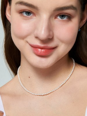 [유니제이] Modern Swarovski Pearl Silver Necklace
