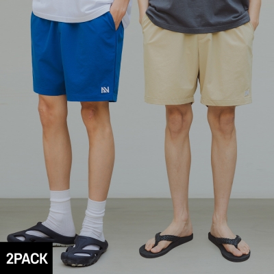 [2PACK] 앨빈클로 스트링 포인트 우븐 반바지 2종 패키지