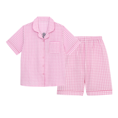 [미키마우스] 여성 핑크 체크 5부 잠옷 PK_0D1SF38502