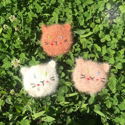 핸드메이드 귀여운 고양이 수세미 동물수세미 집들이선물 3종택1