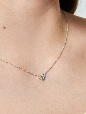 [유니제이] Multiple Heart Silver Necklace In425 [WG]