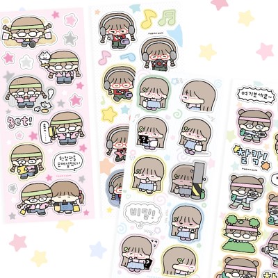 안경 오타쿠 스티커 (4종)