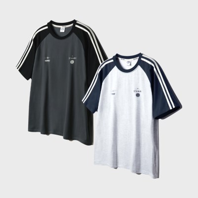 [2PACK] 앨빈클로 MANIFEST 래글런 배색 트랙 오버핏 반팔티 2종 패