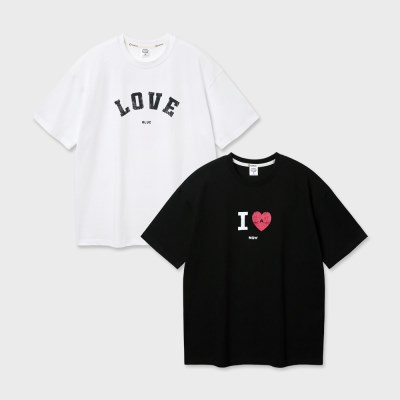 [2PACK] 앨빈클로 LOVE 오버핏 반팔티 2종 패키지