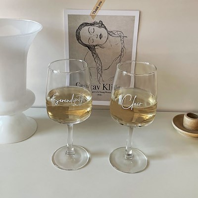 [리퍼]프렌치 레터링 와인잔 샴페인잔 맥주잔