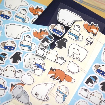 마요와 겨울친구들 씰스티커