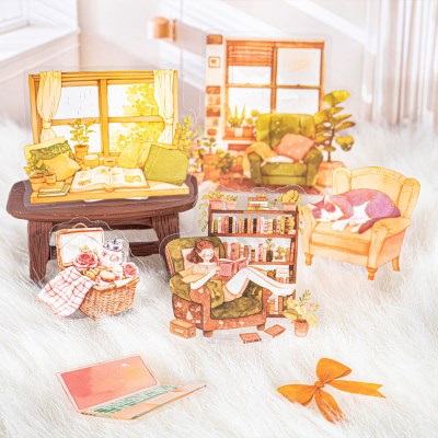 감성 일러스트 빈티지 가구 소품 디저트 다꾸 스티커