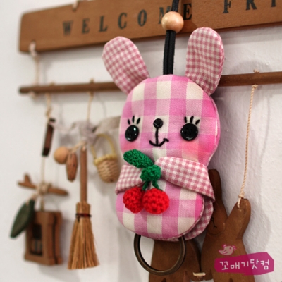 [DIY]체리루루 키홀더 만들기 패키지 -핑크체크