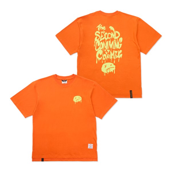 [ STIGMA ]★Second Coming Oversized Short Sleeves T-Shirts 10x10: Second Coming Oversized Short Sleeves T-Shirts Orange