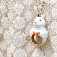 [러쉬룸][직수입 / Mary Lou] ring necklace(fox rabbit Ms.rabbit)