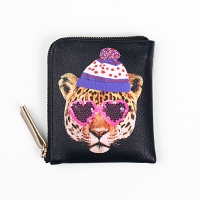 Half zip wallet _ gold silver